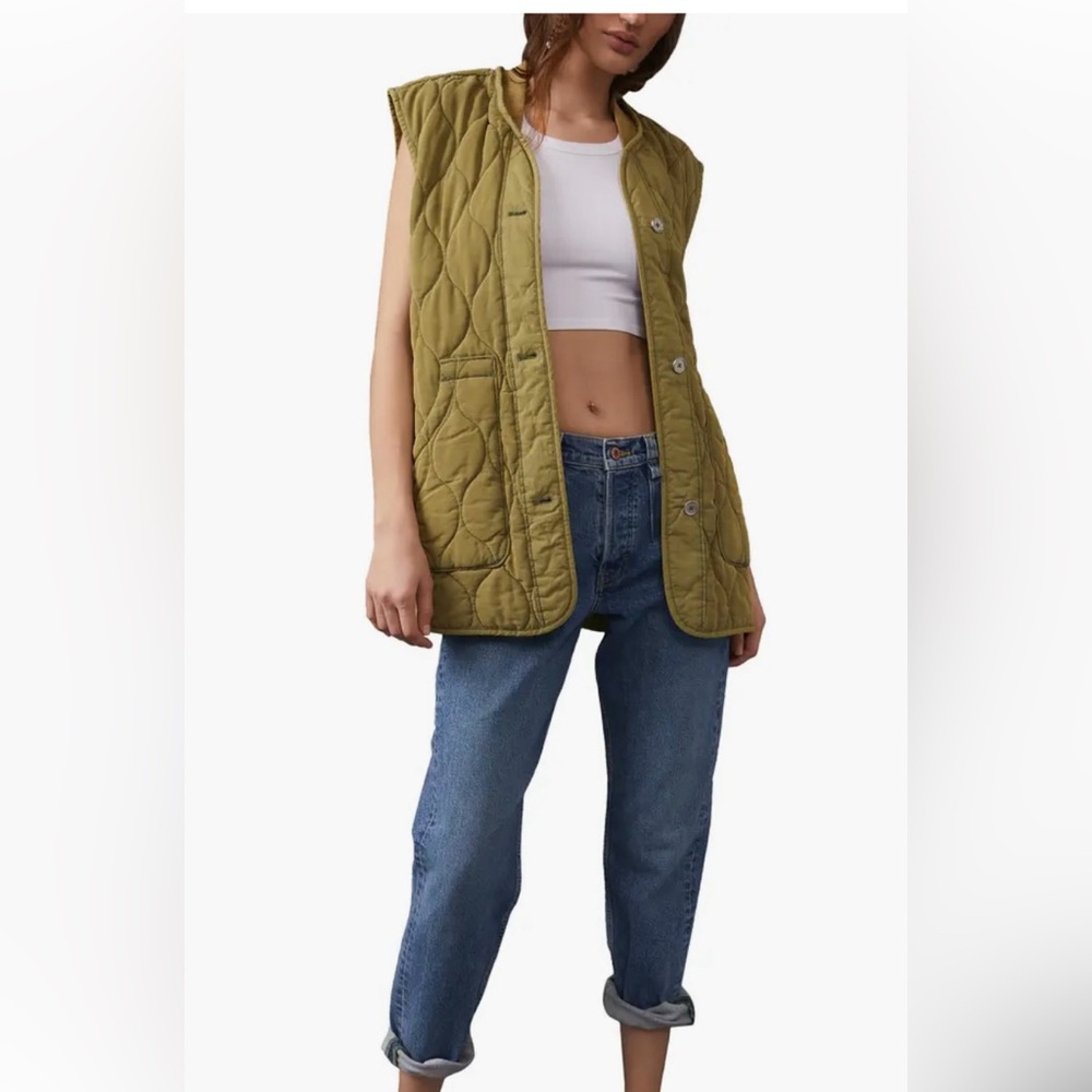 Free People Billie Soft Green Military Vest